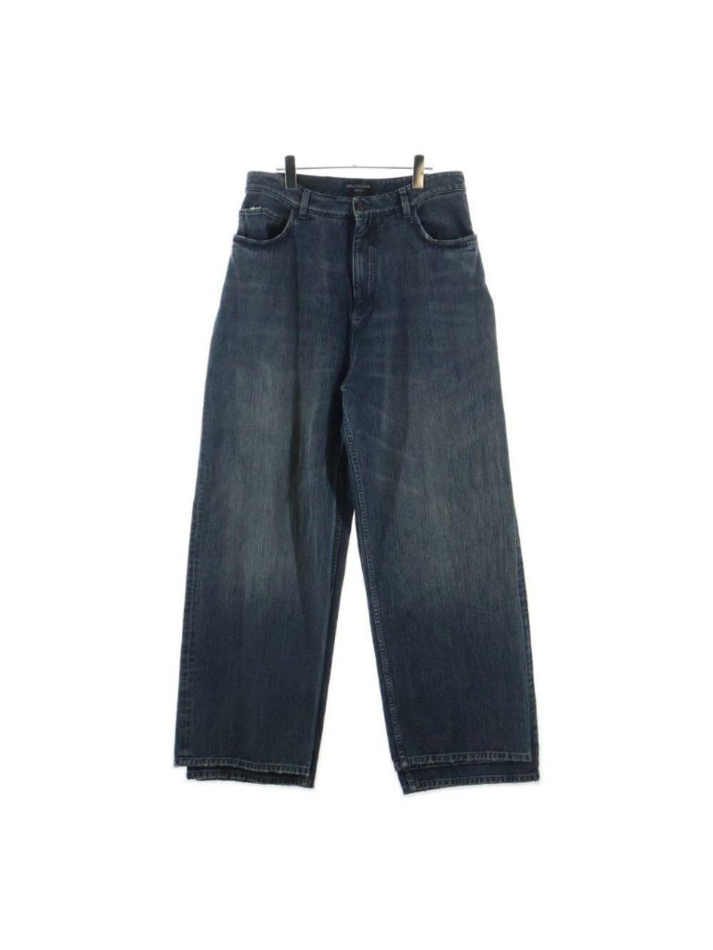 Balenciaga Double Front Wide Leg Jeans Denim Pants Indigo